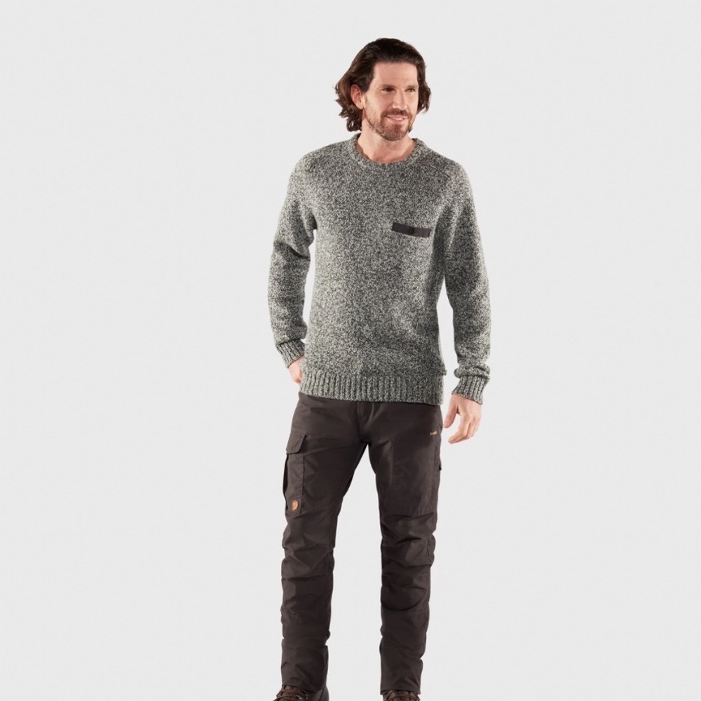 Fjallraven Lada Round neck Sweater Mens Size Large Wool Blend Gray